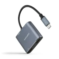 NANOCABLE CONVERSOR 10.16.4305 USB TIPO-C M 2X HDMI H - USB TIPO-C PD H - USB H 15CM GRIS
