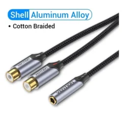 Vention BCOHY Cable Estéreo Jack 3.5 Hembra - 2x RCA Macho 30cm Gris