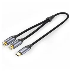 Vention BGVHD Conversor 2x RCA Hembra - USB Tipo-C Macho 50cm Gris
