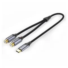 Vention BGVHG Conversor 2x RCA Hembra - USB Tipo-C Macho 1.5m Gris