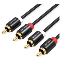 Vention VAB-R06-B200 Cable Estéreo 2x RCA Macho - 2x RCA Macho 2m Negro