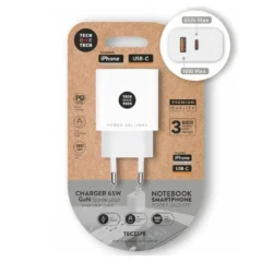 Tech One Tech GaN TEC2270 Cargador 1xUSB Tipo-C 1x USB 65W