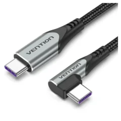 Vention TAKHD USB-C 90º Macho - USB-C Macho Hasta 100W 480Mbps 50cm Gris