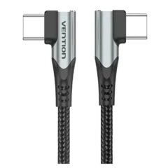 Vention TANHD Cable USB-C 90º Macho - USB-C Macho Hasta 100W 480Mbps 50cm Gris