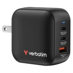 Verbatim Mini GaN Wall Charger 70W Cargador de Pared Universal 2xUSB-C 1xUSB