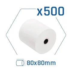 Papel Térmico sin BPA 80x80mm Pack de 500 Rollos