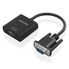 Aisens A115-0873 Conversor VGA Macho HDMI Hembra - Jack 3.5 Hembra - mUSB 20cm Negro