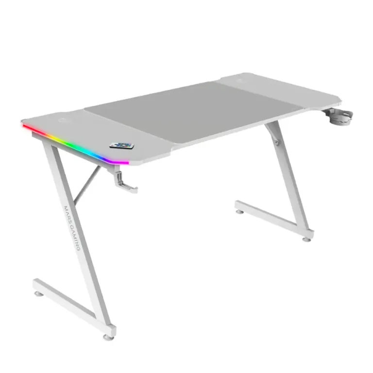 Mars Gaming MGD-X140RGB Mesa Gaming 140x60cm ARGB Blanco