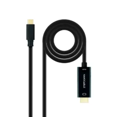 Nanocable 10.15.5135 Conversor USB-C/M-HDMI/M, Negro, 5 m