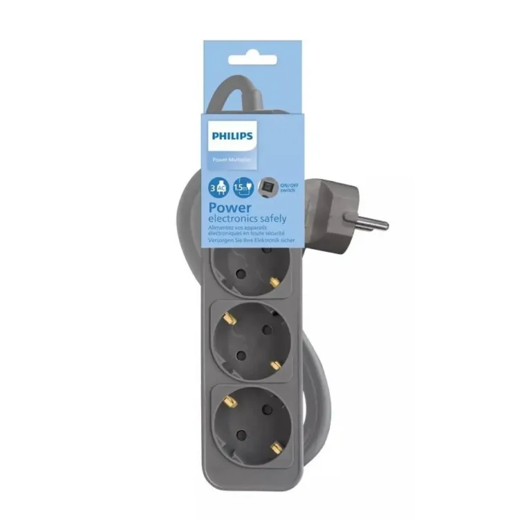 Philips CHP2134G/12 Regleta con Interruptor 3 Tomas de corriente Cable 1.5m