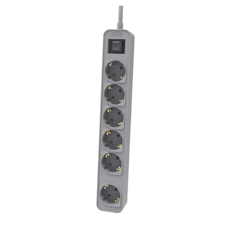 Regleta Philips CHP2164G/10 Regleta con Interruptor 6 Tomas Cable 1.5m Gris