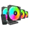 Mars Gaming MF-SI4KIT Pack Ventiladores 12cm + HUB + Mando ARGB