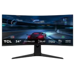 TCL 34R83Q 34" Monitor Gaming Curvo WQHD 1ms 170Hz VA Regulable Blanco y Negro