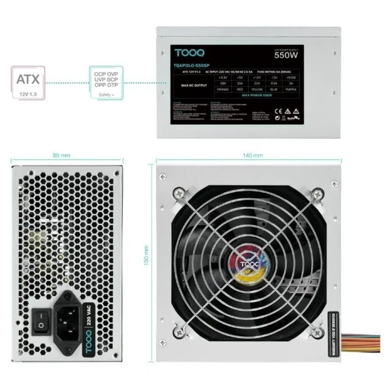 Tooq TQAPOLO-550SP Fuente Alimentación ATX 550W PFC Activo