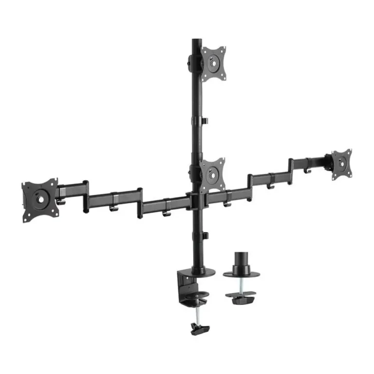 Aisens DT27TSR-379 Soporte de Mesa para 4 Monitores y TV Giratorio Inclinable hasta 8kg