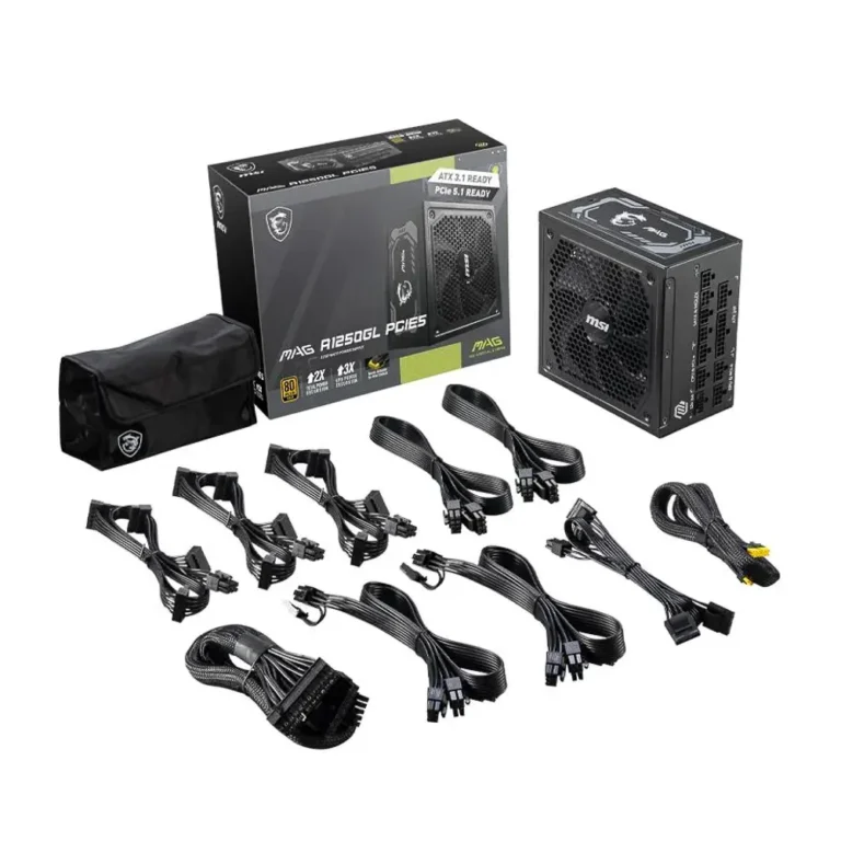 MSI MAG A1250GL PCIE5 Fuente de Alimentación 1250W 24-pin ATX Negro 80+ Gold