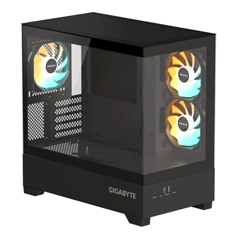 GIGABYTE C201 PANORAMIC Caja Gaming Semitorre ATX RGB Fusion Sin Fuente Negro