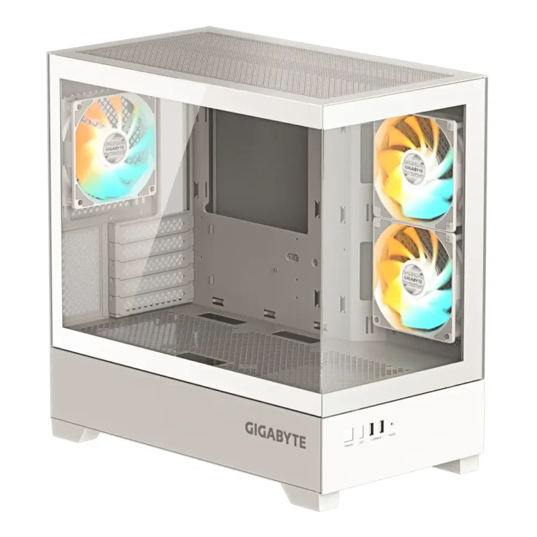 GIGABYTE C201 PANORAMIC Caja Gaming Semitorre ATX RGB Fusion Sin Fuente Blanca