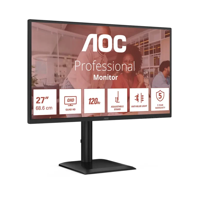 AOC Q27E4U Monitor Profesional 27" QHD 120Hz IPS Negro