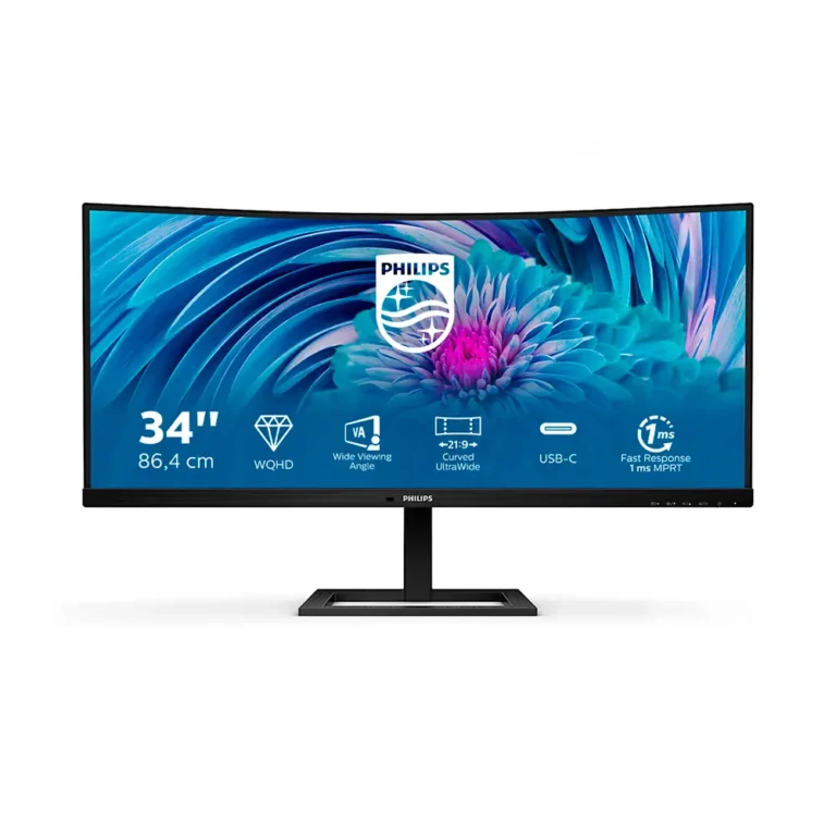 Philips 346E2CUAE Monitor Profesional 34" WQHD Multimedia Ultrapanorámico Curvo Negro