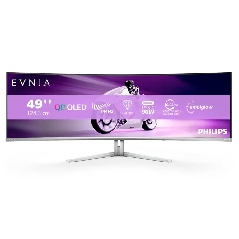 Philips Evnia 8000 49M2C8900L Monitor Gaming 49" Dual QHD 0.03ms 144Hz QD-OLED Ultrapanorámico Curvo Blanco