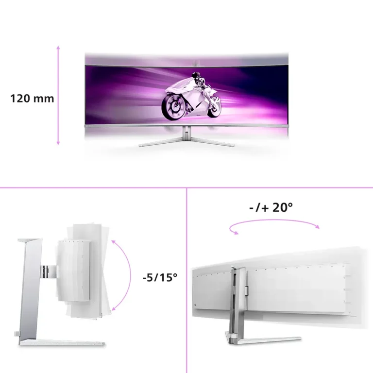 Philips Evnia 8000 49M2C8900L Monitor Gaming 49" Dual QHD 0.03ms 144Hz QD-OLED Ultrapanorámico Curvo Blanco