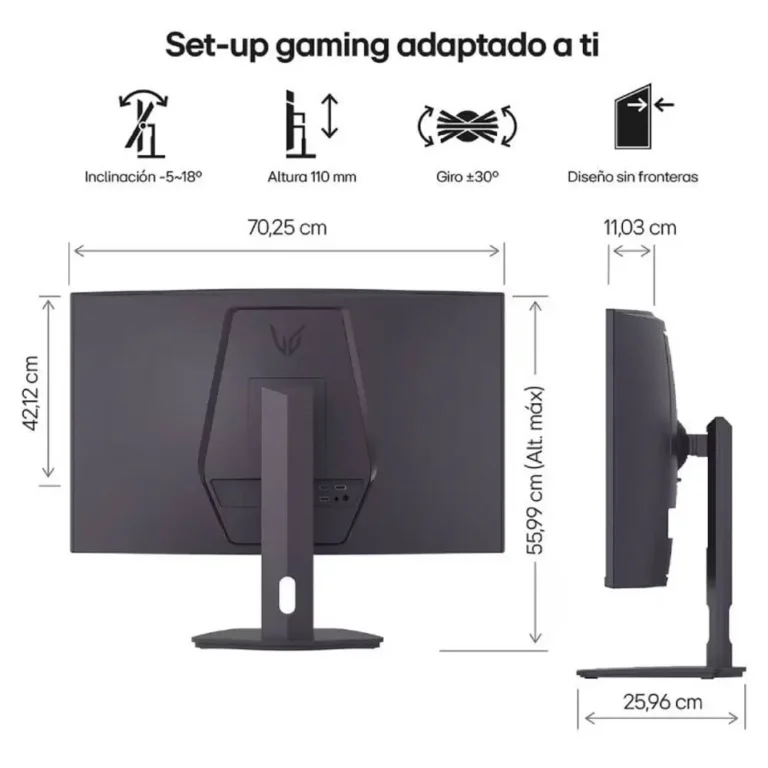 LG UltraGear 32G600A-B Monitor Gaming 31.5" QHD 1ms 180Hz VA Curvo Negro