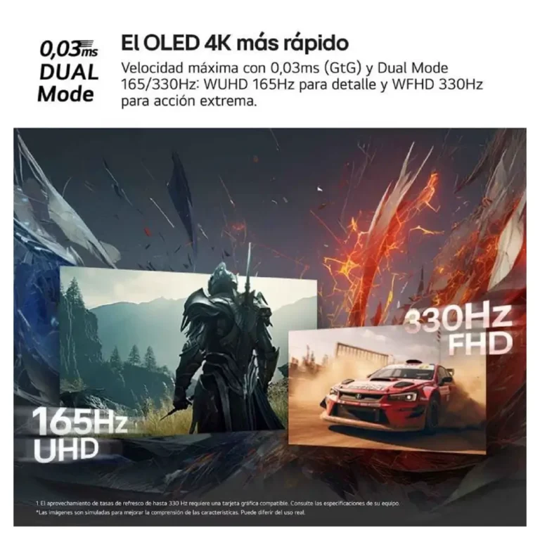 LG UltraGear 32GX850A-B Monitor Gaming 32" 4K 0.03ms 330Hz OLED Negro