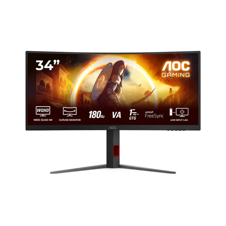 AOC CU34G4 Monitor Gaming 34" WQHD 1ms 180Hz VA Ultrapanorámico Curvo Negro