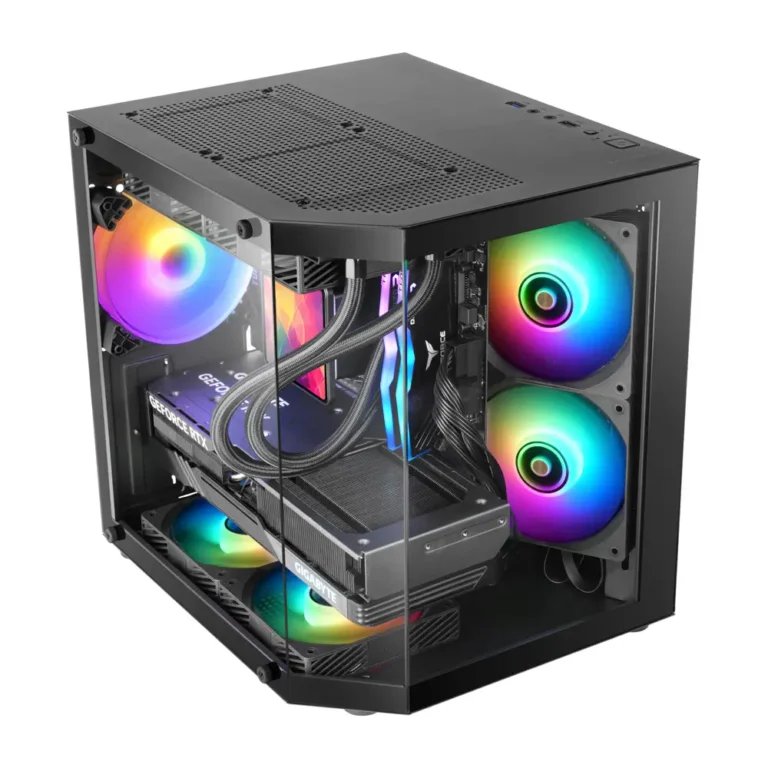 Mars Gaming MC-3TLITE Caja Mini Torre Gaming Cristal Templado Doble Cámara