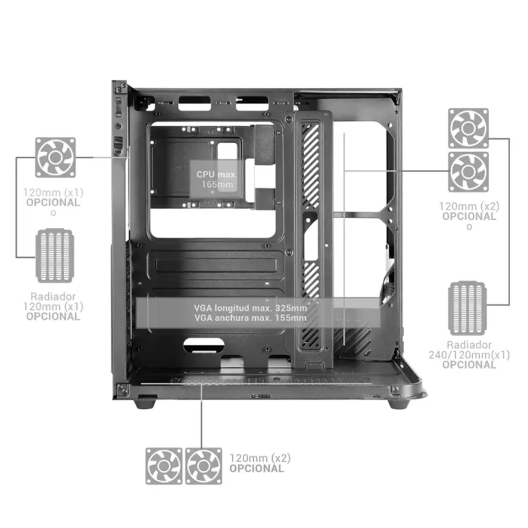 Mars Gaming MC-INFINIOLITE Semitorre Gaming ATX Cristal Templado Refrigeración Líquida