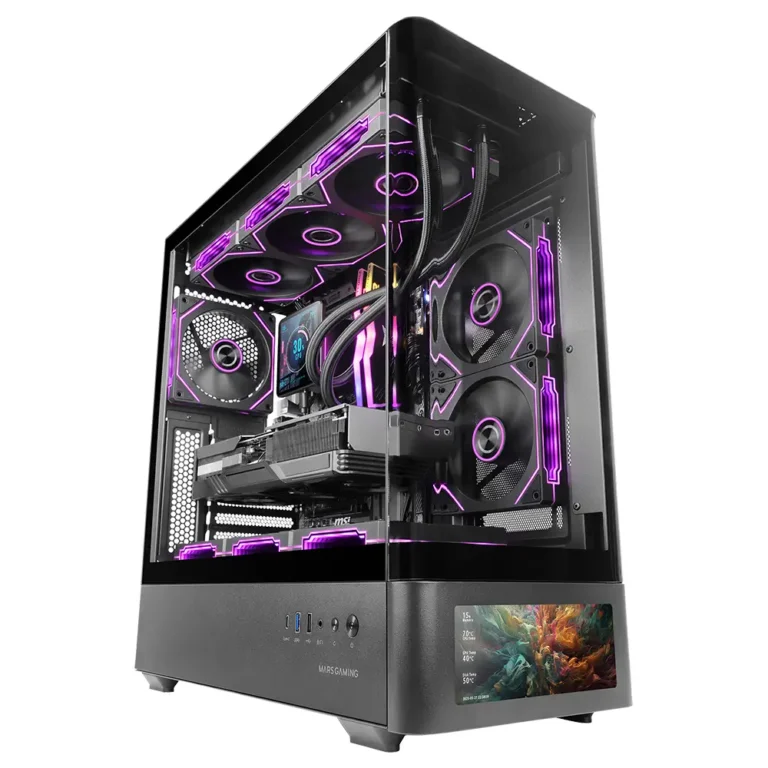 Mars Gaming MC-LCDPRO Semitorre Gaming Lateral de Cristal Curvo Sin Marco Refrigeración Líquida