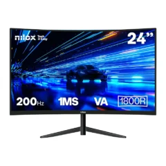 NILOX NXM24CRV2001 Monitor Gaming 24" VA 200Hz HDMI DP Curvo