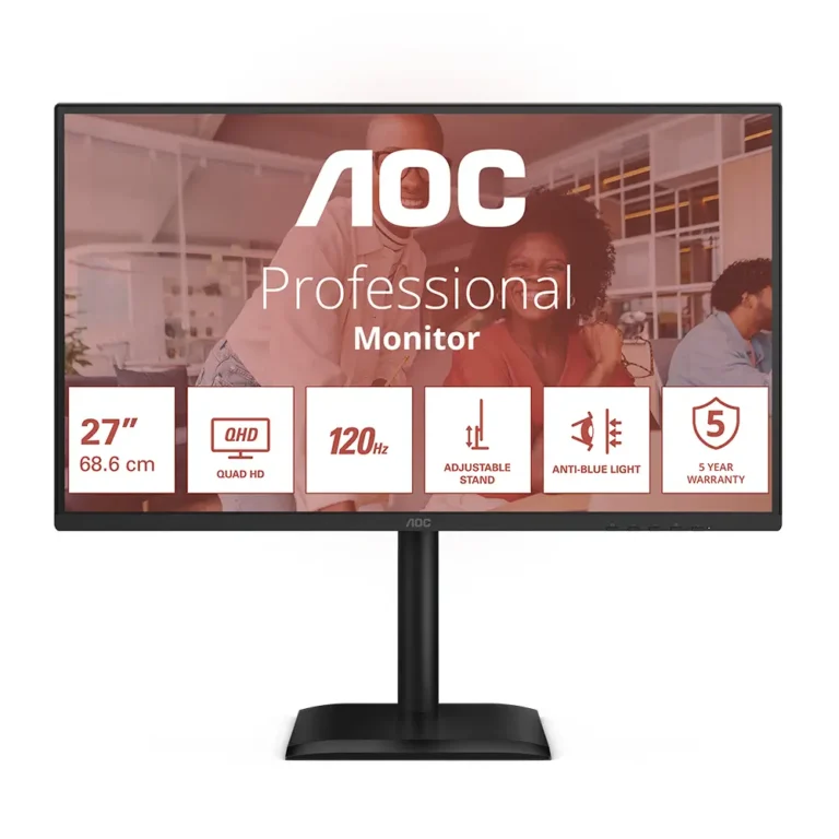 AOC Q27E4CV Monitor Profesional 27" QHD Multimedia Regulable en altura Negro