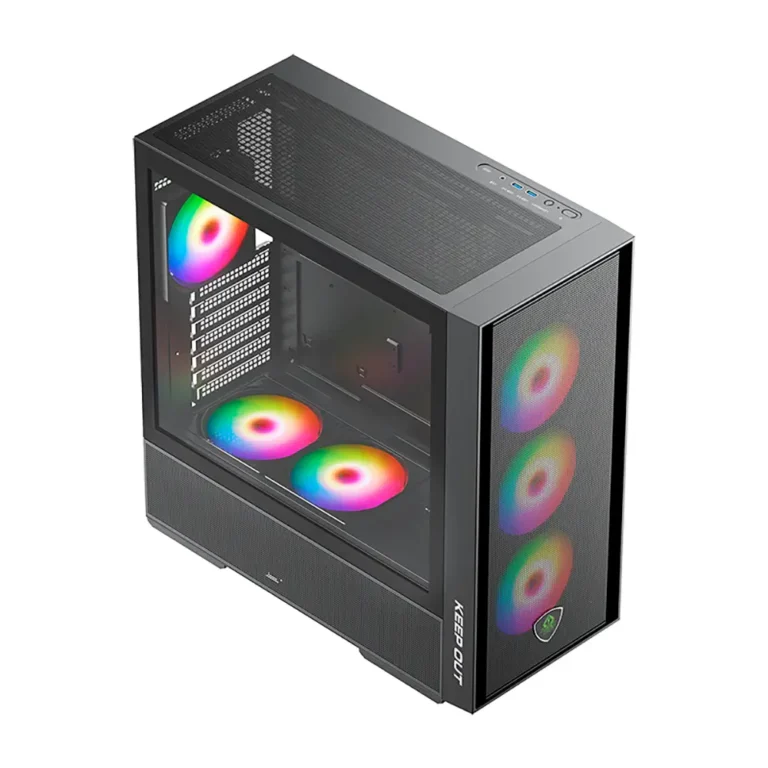 Keep Out XC-805 MESH Semitorre Gaming Ventana Lateral de Cristal Templado Refrigeración Líquida Negro