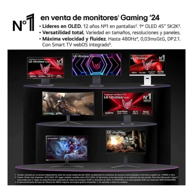 LG UltraGear 34GX90SA-W Smart Monitor Gaming Ultrapanorámico 34" WQHD MM 240Hz OLED Regulable Curvo Blanco