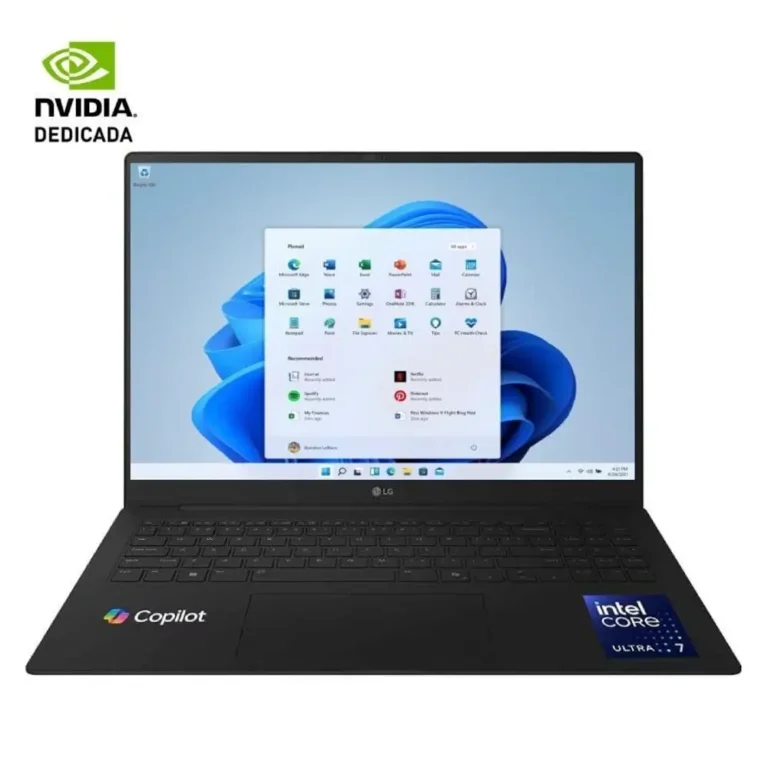LG Gram Pro 16Z90TR-E.AD88B Copilot+ PC Ultra 7 255H 32GB 1TB RTX™ 5050 Win11H 16" WQXGA Negro