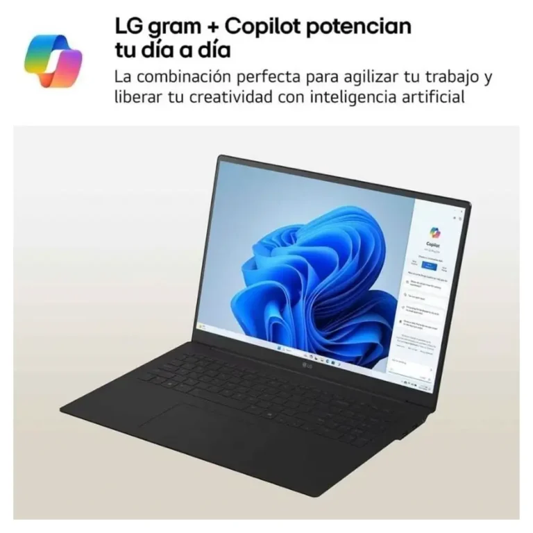 LG Gram Pro 16Z90TR-E.AD88B Copilot+ PC Ultra 7 255H 32GB 1TB RTX™ 5050 Win11H 16" WQXGA Negro