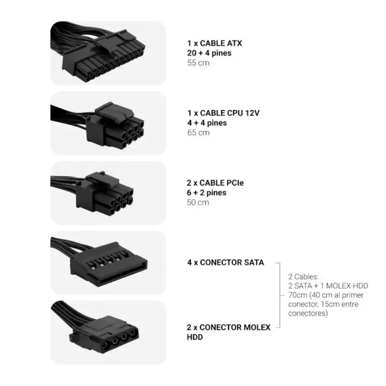 CoolBox PowerLine III Fuente 550W 85% 120mm. ATX Negra