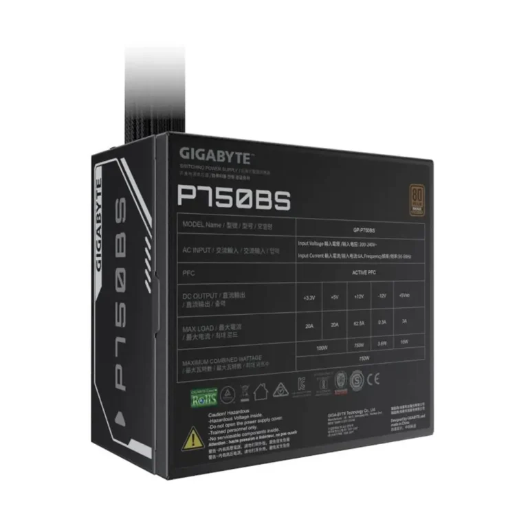 GIGABYTE P750BS Gaming 750W 80+ 120 mm ATX Negro