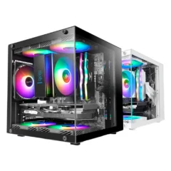 Mars Gaming MC-CUBE Minitorre Gaming Cristal Templado ATX Refrigeración Líquida