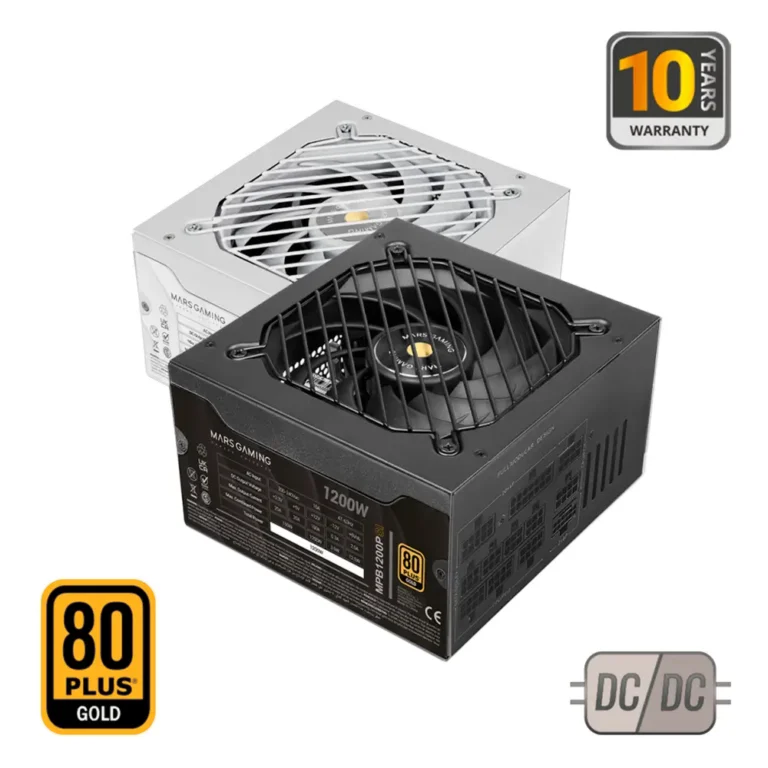 Mars Gaming MPB1200PSI Fuente Gaming 1200W 80+ Gold Ventilador 140mm Modular