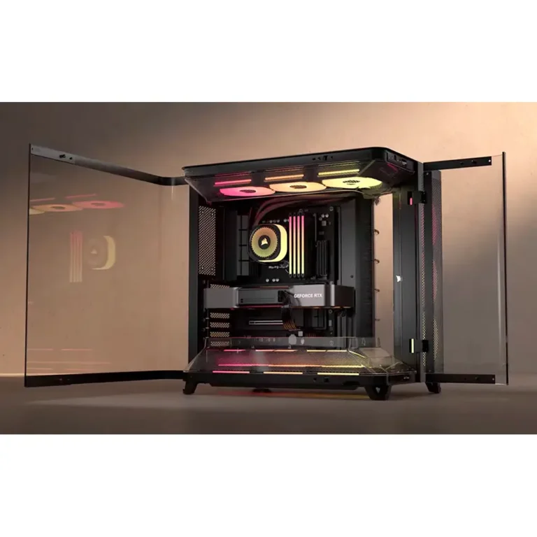 Corsair AIR 5400 LX-R RGB iCUE LINK, Semitorre Gaming, Triple Cámara, Vidrio Templado, USB-C