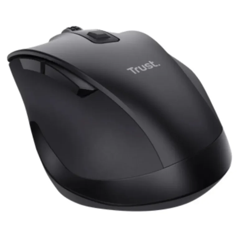 Trust Fyda Ratón Ergonómico Bluetooth Multidispositivo Batería recargable 2400 DPI Negro