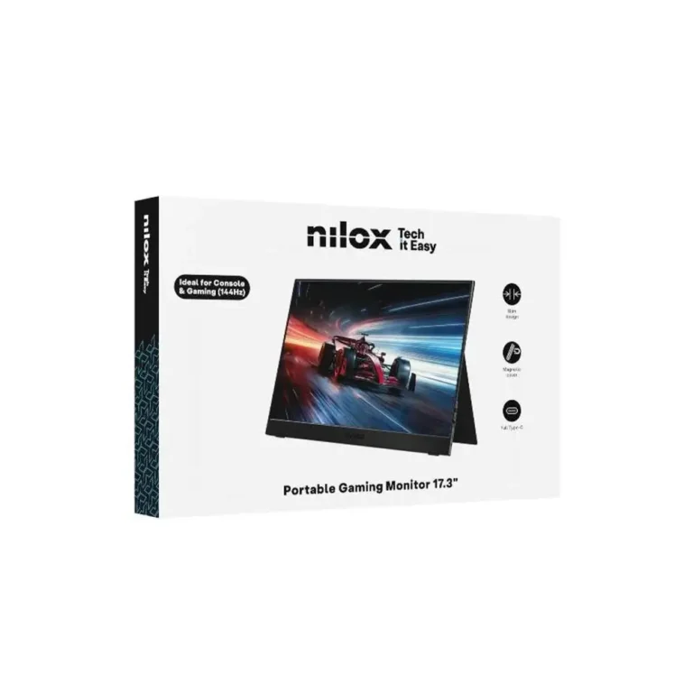 Nilox NXMP17FHD1441 Monitor Portátil 17.3" 144Hz USB-C HDMI Multimedia Negro