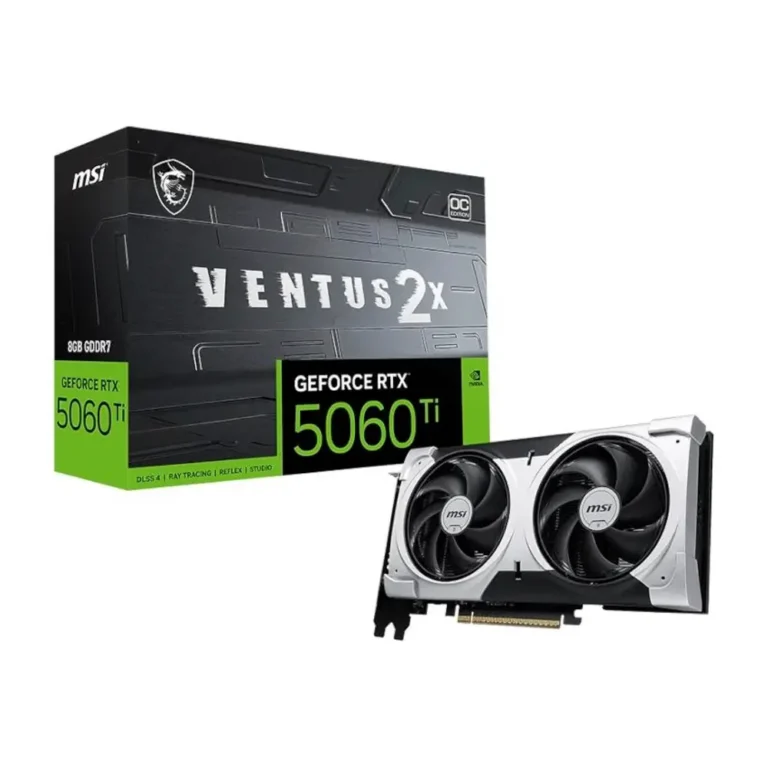MSI Ventus RTX5060Ti 8G 2X OC PLUS NVIDIA® GeForce® RTX™ 5060Ti 8GB GDDR7 Plata