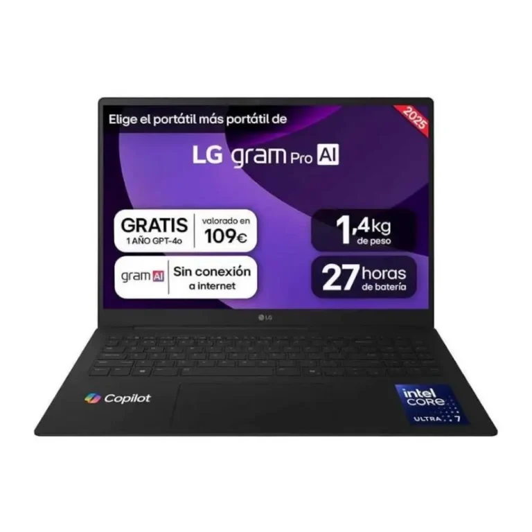 LG Gram Pro 16Z90TP-K.AD88B Core™ Ultra 7 255H 32GB 1TB Win11Home 16" WQXGA+ Negro