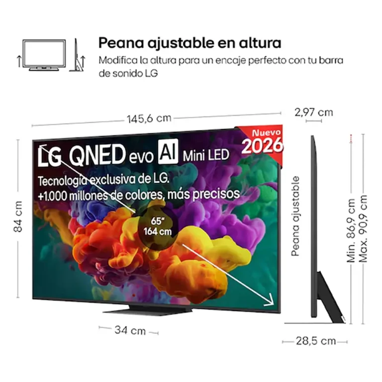 LG QNED Evo AI QNED87 Mini LED Ultra HD 4K Smart TV WiFi
