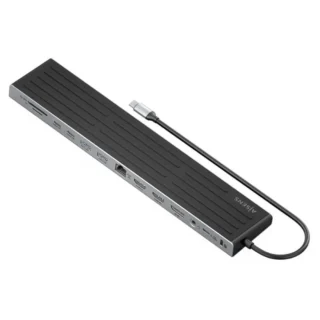 Aisens ASUC-13P042-GR Docking USB-C 2xUSB-C 1xUSB-C/PD 2xUSB 2xHDMI 1xDP 1xLector Tarjetas 1xRJ45 Gris