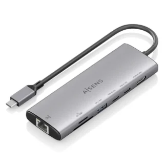 Aisens ASUC-7P032-GR Docking USB-C 1xHDMI 4K 1xUSB 2xUSB-C 1xRJ45 1xLector Tarjetas Gris